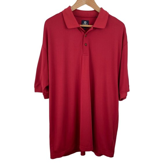 Pebble Beach Mens SIze XL Red Short Sleeve Dri Fit Polo Shirt - Picture 1 of 8